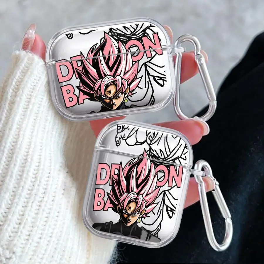 Case For Airpods Pro3 1 Pro2 4 3 Pro 2 Clear Earphone Cases Cover D-ragonS B-allS Saiyan Goku Black