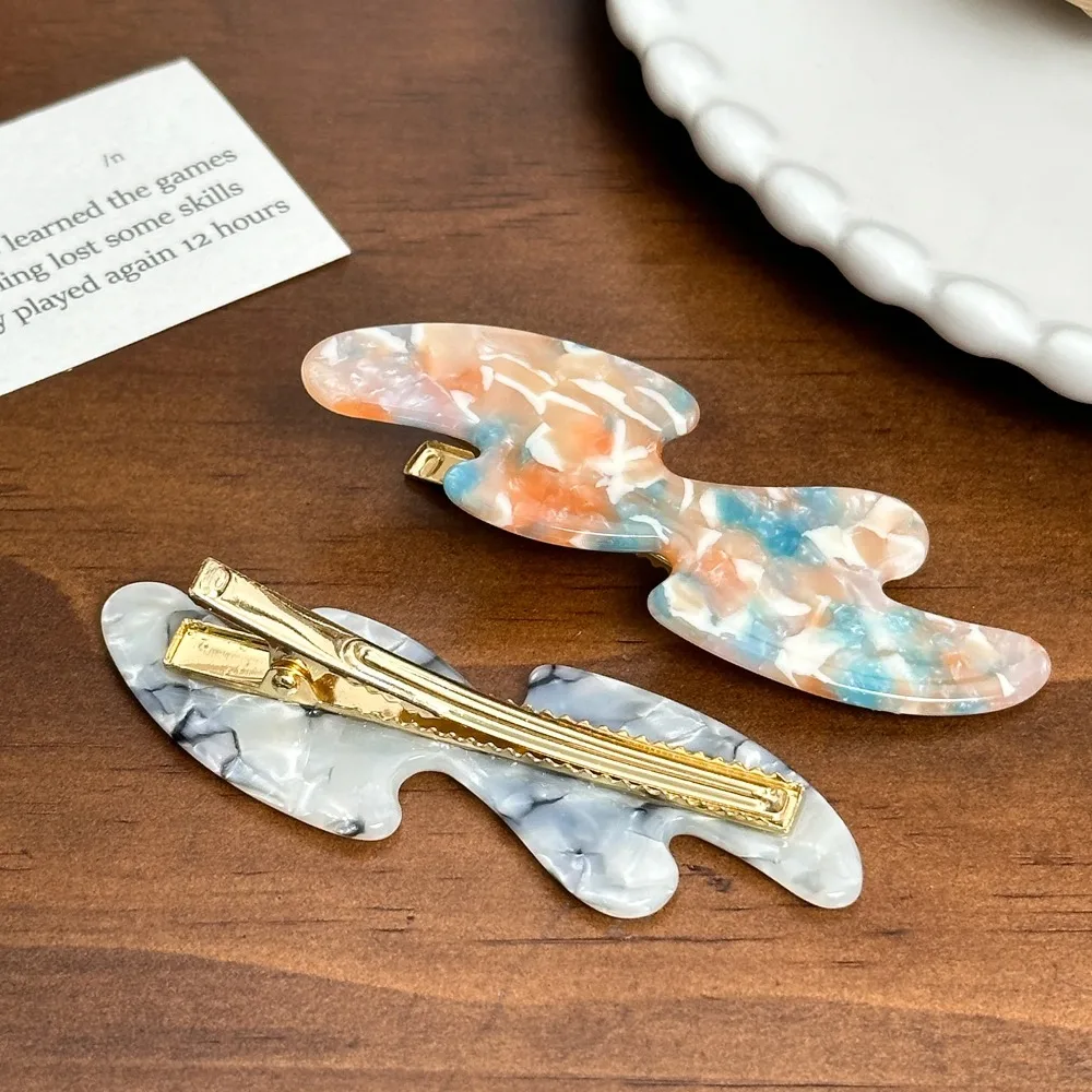 

Wavy Acetate Hair Clips Women's Side Bangs Duckbill Accessories Elegance Simple Design Hair Grips Styling Decorations