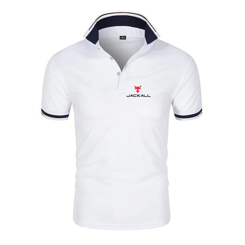 Jackall Lures Logo Men's Summer Breathable Polo Shirt Short Sleeve Casual Polo Shirts for Men Lightweight Stretch Polo ﻿T shirt