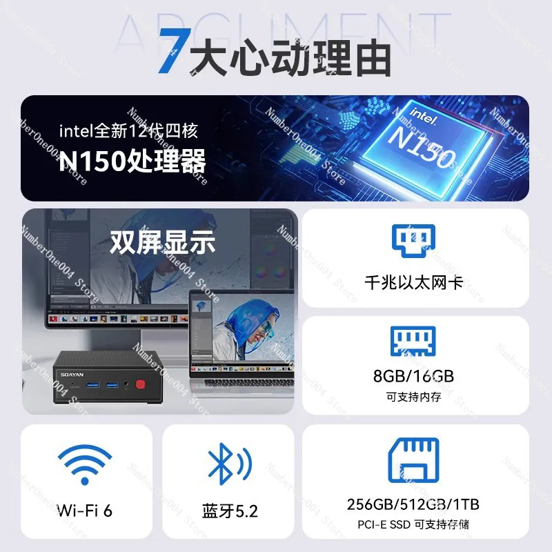 12th Gen i5 Mini PC Small Host Barebone Minipc Thunderbolt 4 Full-featured TypeC Cloud Terminal Desktop