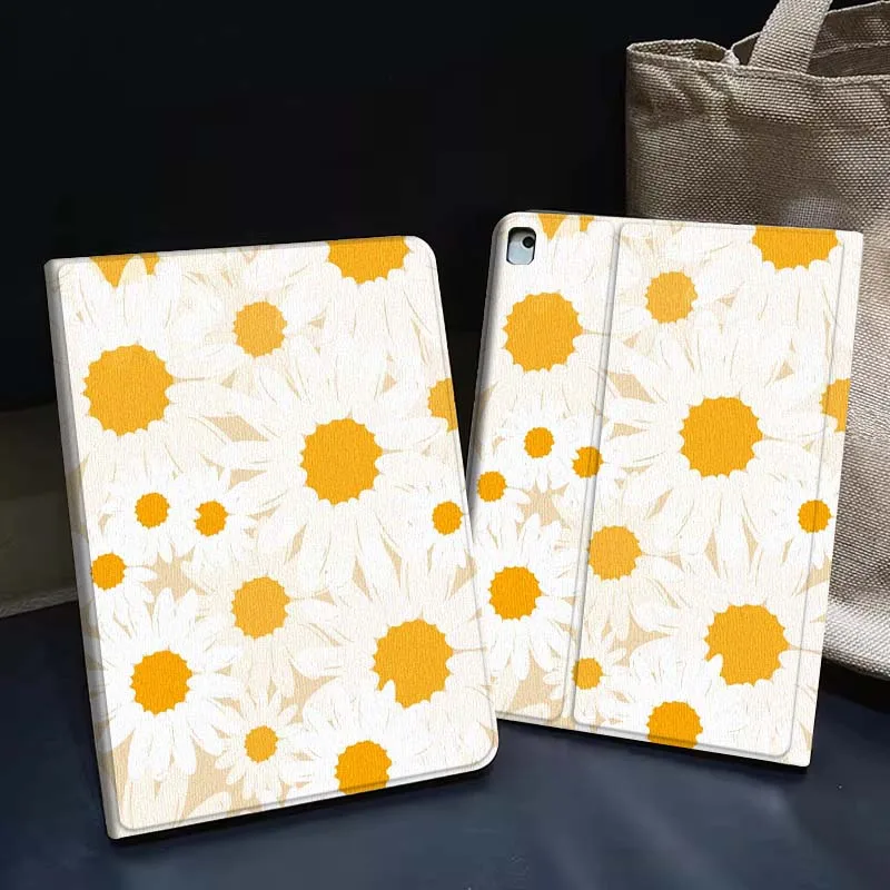 

Cartoon White Dog Flower Gift Tablet Case For Apple iPad Air Pro mini 1 2 3 4 5 6 7 8 9 11 M2 M3 M5 M4 5th 6th 7th 10th 11th