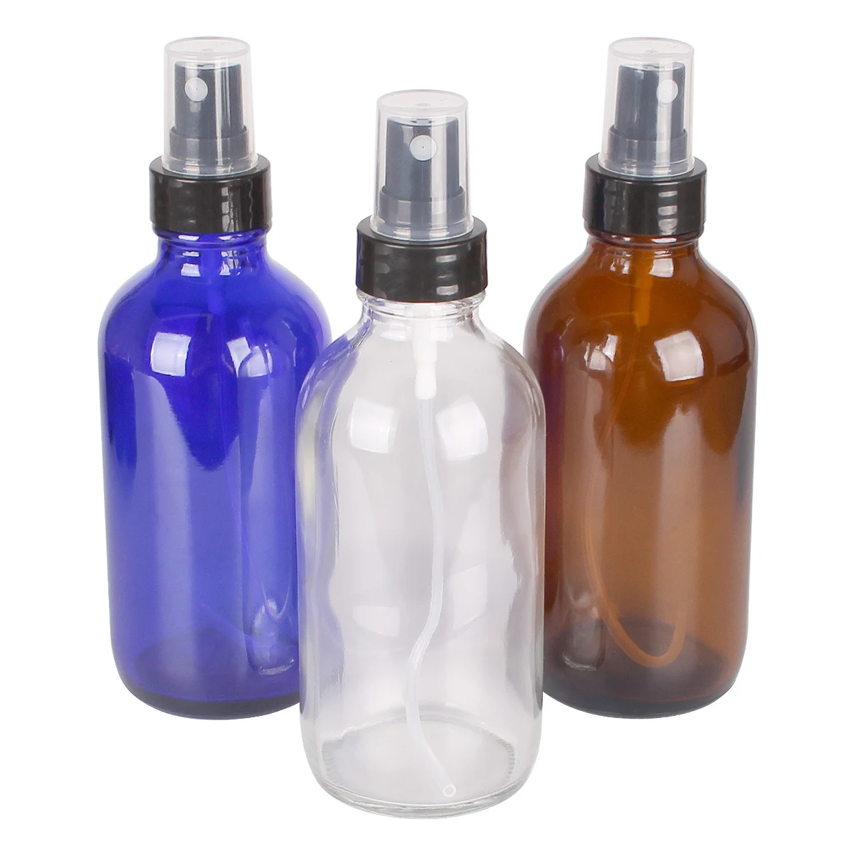 

6pcs/lot 120ml 4OZ Cobalt Blue/Amber/Clear Glass Spray Bottles with Fine Mist Sprayer Refillable Bottle