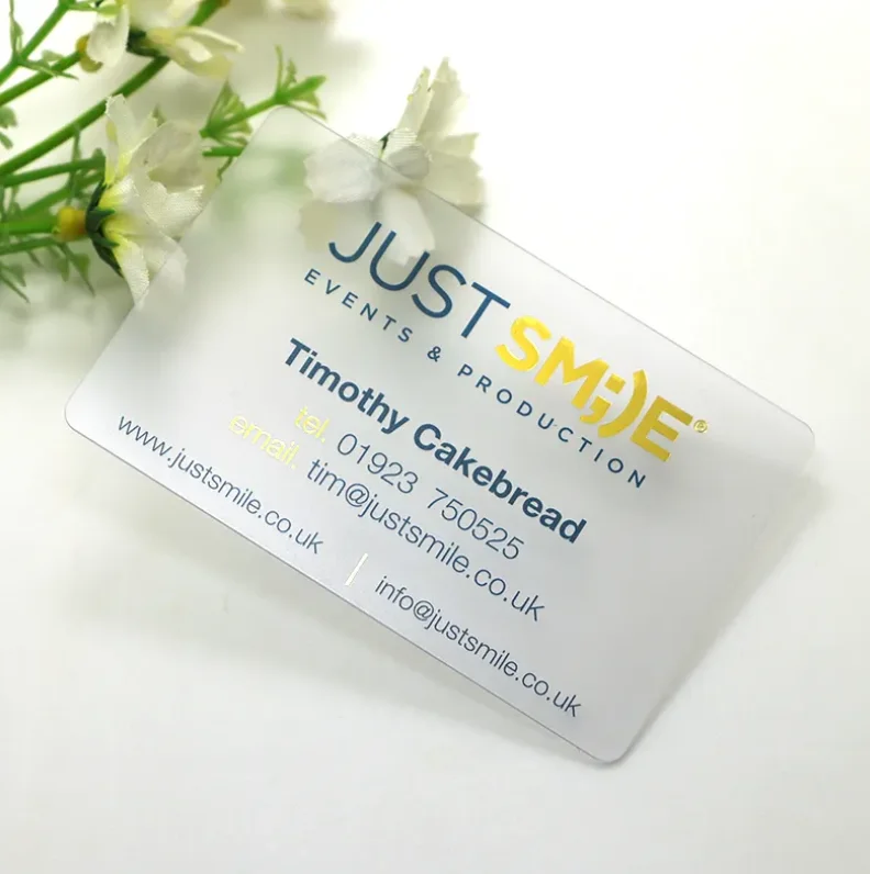 Customized printed PVC transparent playing cards, durable and waterproof plastic VIP cards, business cards