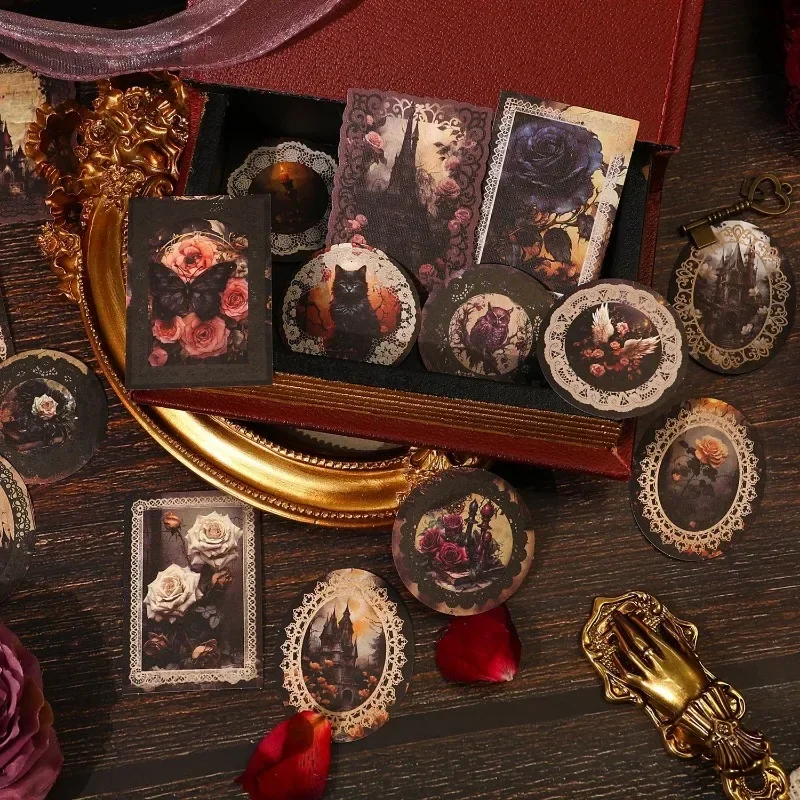 20Sheets Sticker Lace prologue Material gothic Floral collage handbook Stationery Handbook Writing Scrapbook cut 164*103mm