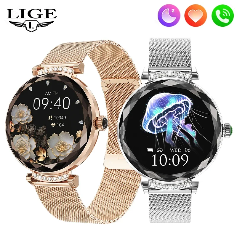 

LIGE New Women Bluetooth Call Smart Watch HeartRate Blood Pressure Monitoring Smartwatches Waterproof Smartwatch For Android iOS