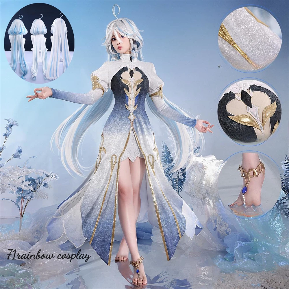 Game Genshin Impact Furina de Fontaine Cosplay Costume Woman Christmas Uniforms Furina Genshin Impact Cosplay Sets Wig Costumes