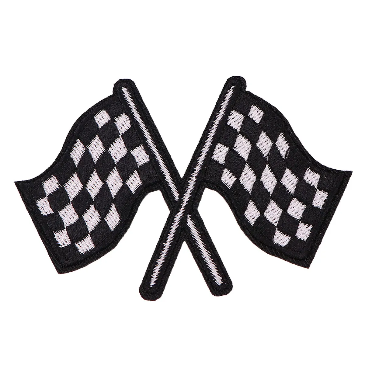 Racing Flag Manga Badges DIY Patch for Clothes Hat Bag Cartoon Embroidered Sewing Applique Fabric Apparel Accessories