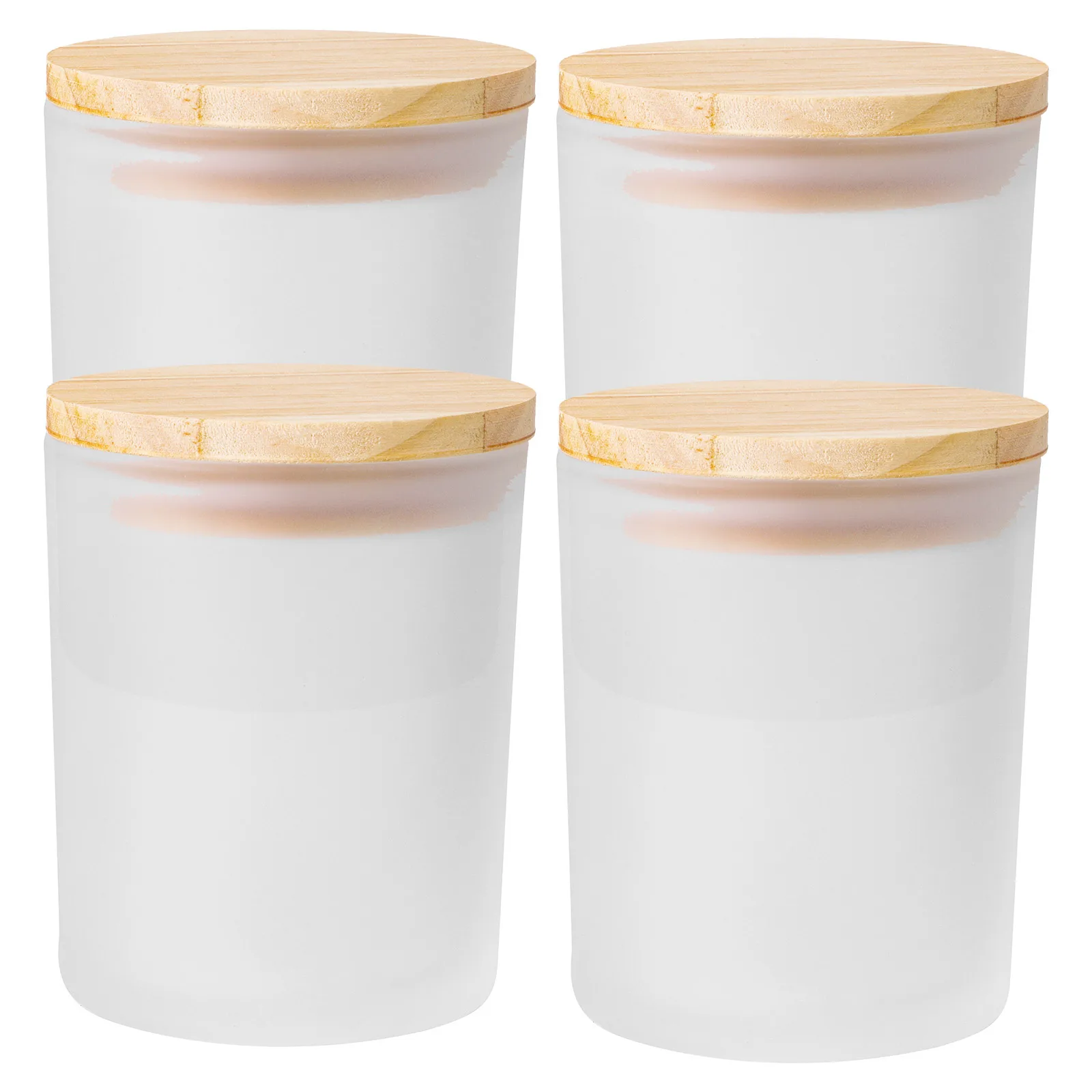 

4pcs Frosted Cups Glass Cylinder With Lid Clear Cup Holder Empty Scented Jar Aroma Holder For Home Decor Glass