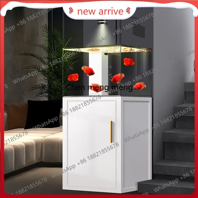 

Z138 Bottom filter fish tank goldfish aquarium new living room vertical small ultra-white glass water-free