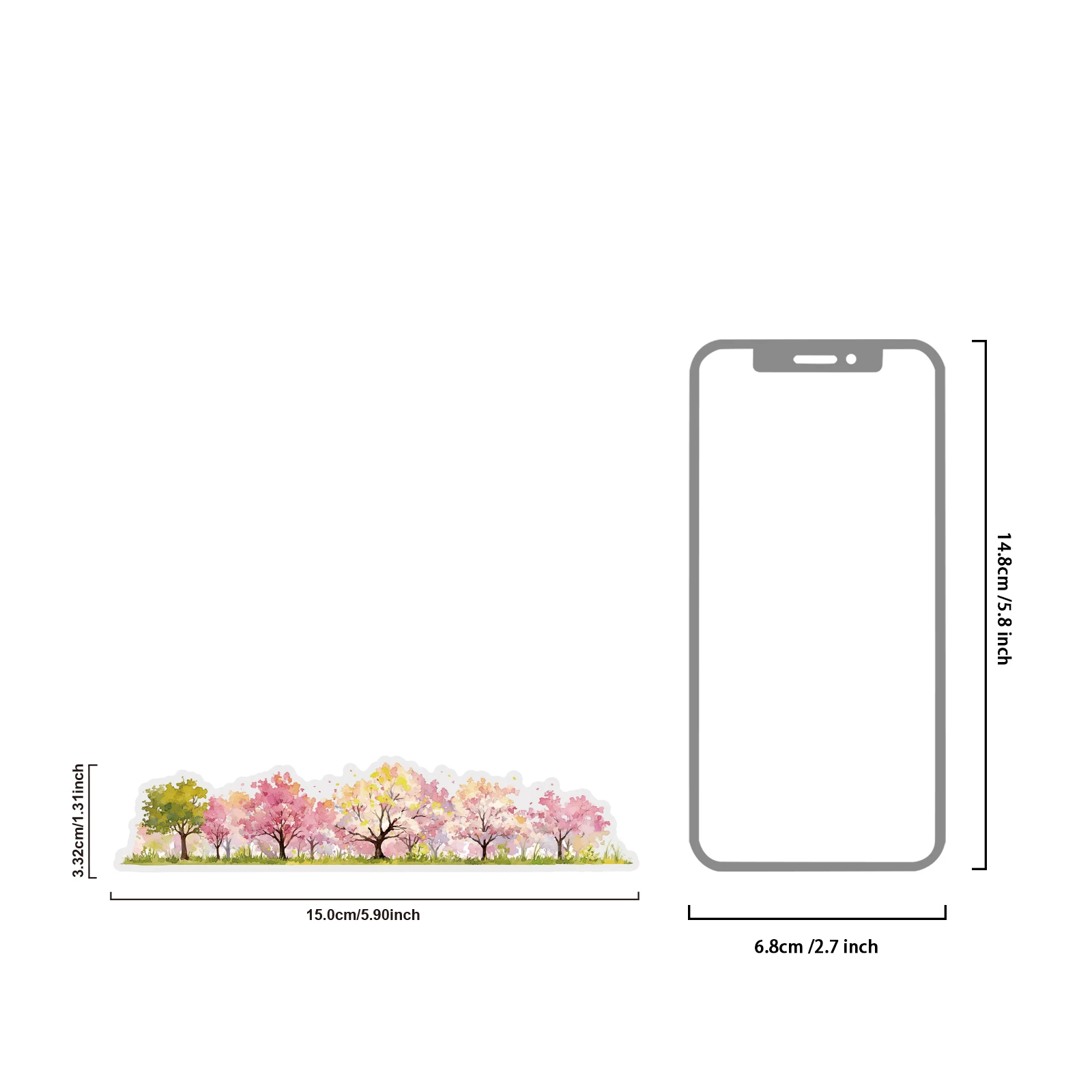 Etori Life 15Pcs Watercolor Forest Border Stickers High-Quality Four Seasons Forest Stickers Natural Scenery Journaling Materials for Vintage Scrapbooking Supplies, Laptop, Skateboard, Guitar, Suitcase, Pencil Case, Photo Album, Room Decoration, Party Decoration, School Supplies, Birthday Gifts, Waterproof Stickers, School Supplies, Posters, Magazines, Sealing Labels