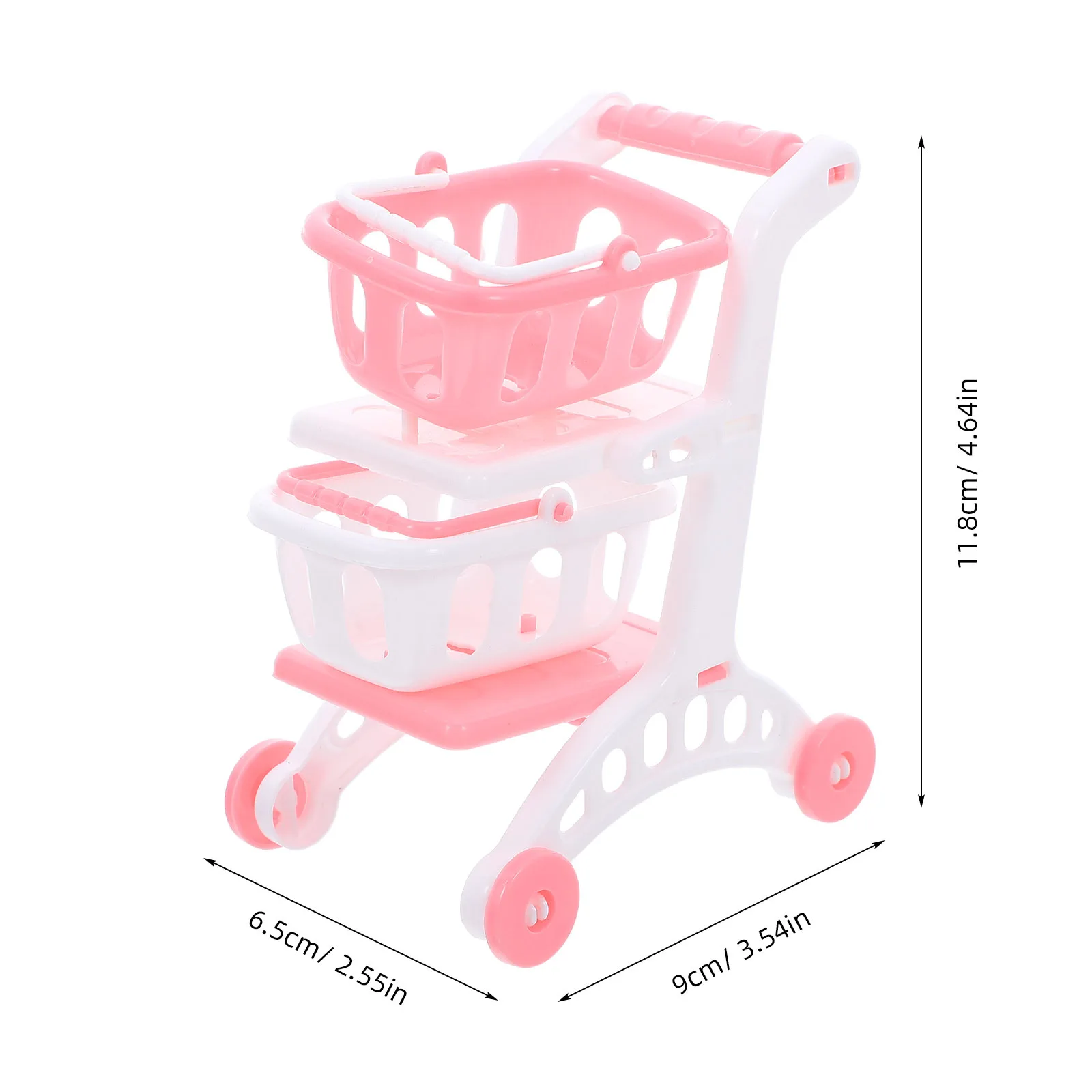 8 Stuks Mini Kinderen Supermarkt Winkelwagentjes Dubbellaags Kruidenier Handkarren Indoor Outdoor Fantasiespel Kruidenier Winkel Winkelwagen
