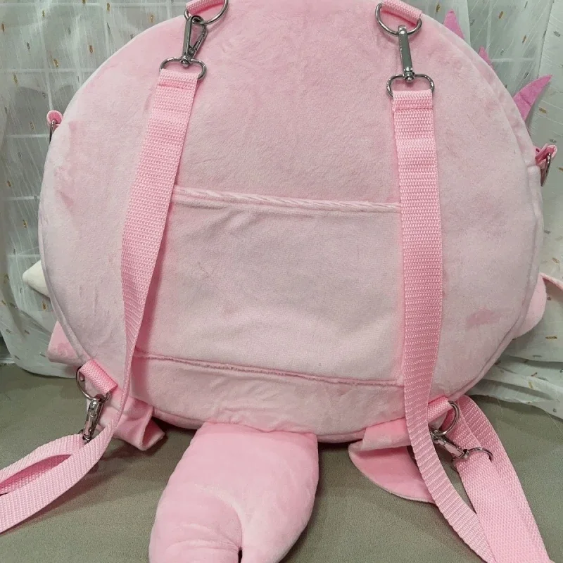 Honkai Impact 3rd Miss Pink Elf Elysia bolso transparente para salir, bolso de hombro informal, muñeca de algodón, accesorios de juguete de peluche, 35x37CM