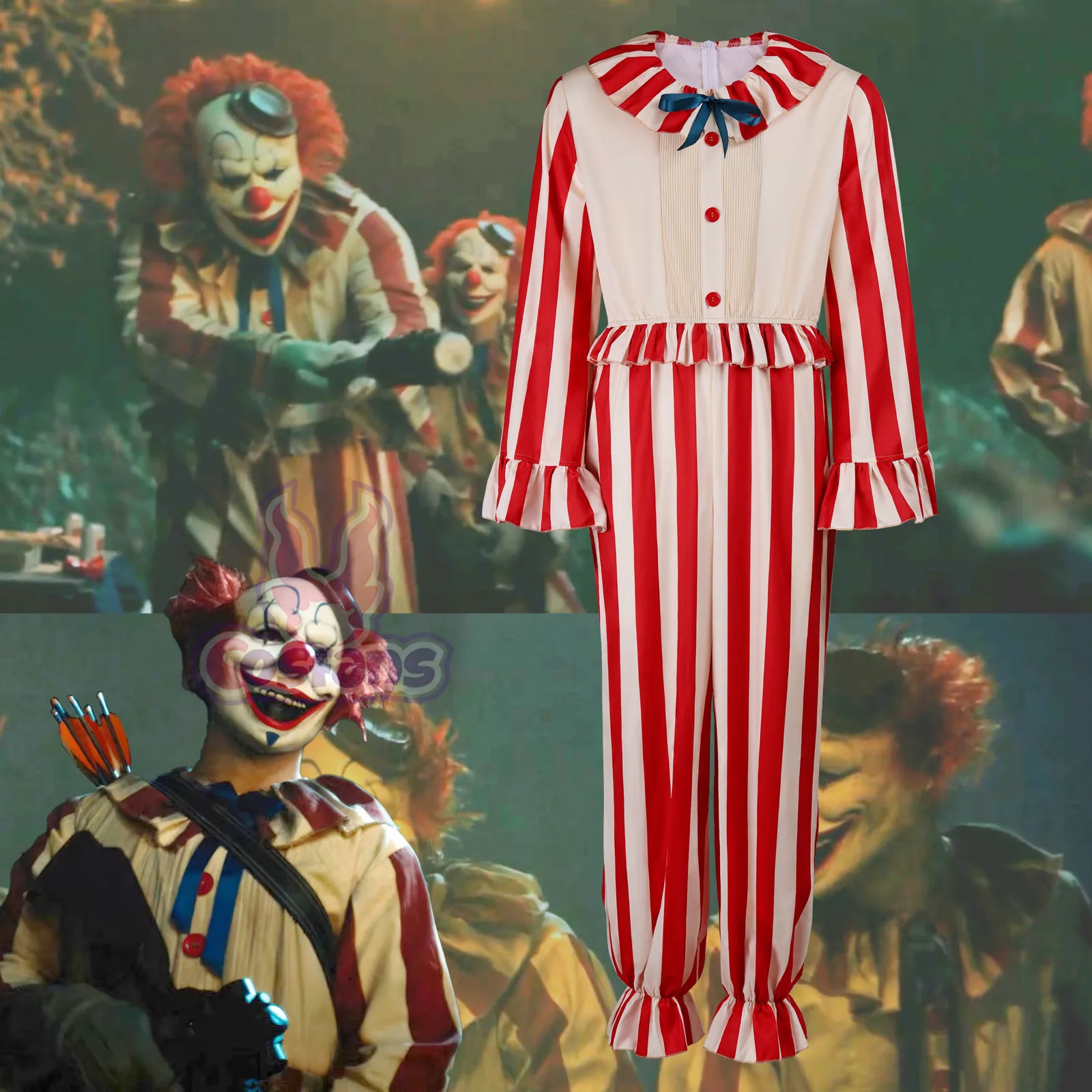 

Взрослый Хэллоуин цирковой клоун косплей костюм полосатый комбинезон для мужчин день рождения карнавал волшебник сценическое представление необычные наряды