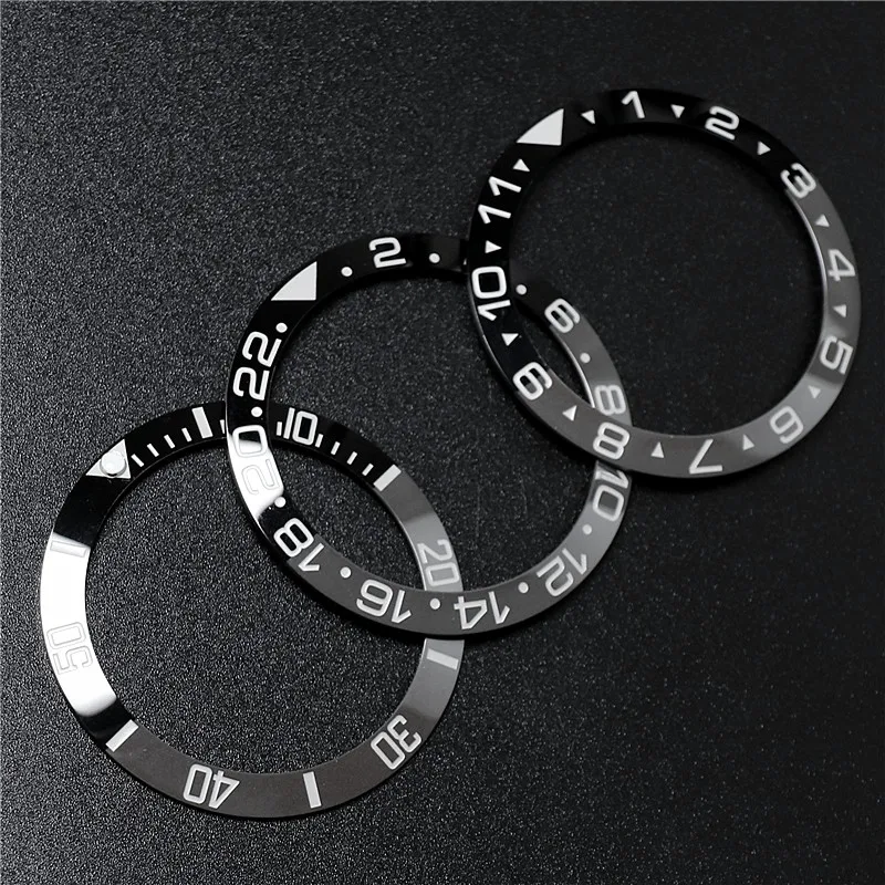 New Gmt Sub Style 38mm Sloping Black And Gray Bezel Insert For Skx007 009 Watch Case Bezel Insert Modification Parts Mods