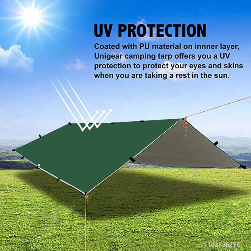 

19 Hang Points Tent Tarp Survival Sun Shelter Shade Canopy Outdoor Backpacking Waterproof Camping Awning SunShade