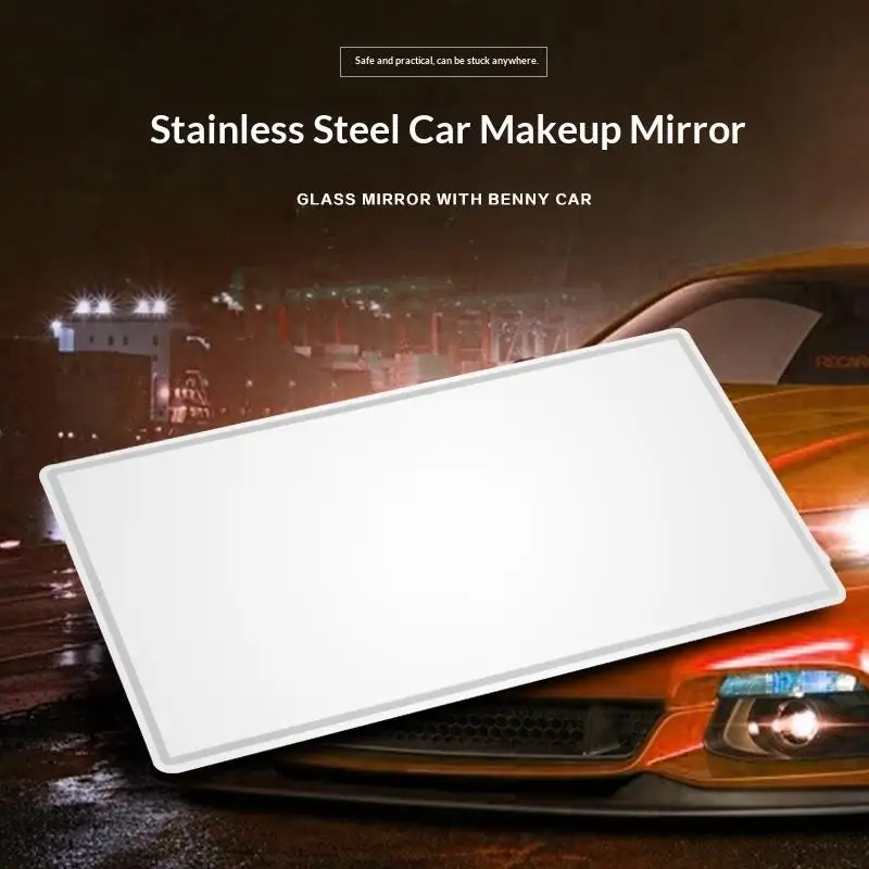Stainless Steel HD Clip On Car Vanity Mirror Universal Auto Sun Visor Makeup Mirror for Women Travel Cosmetic Use