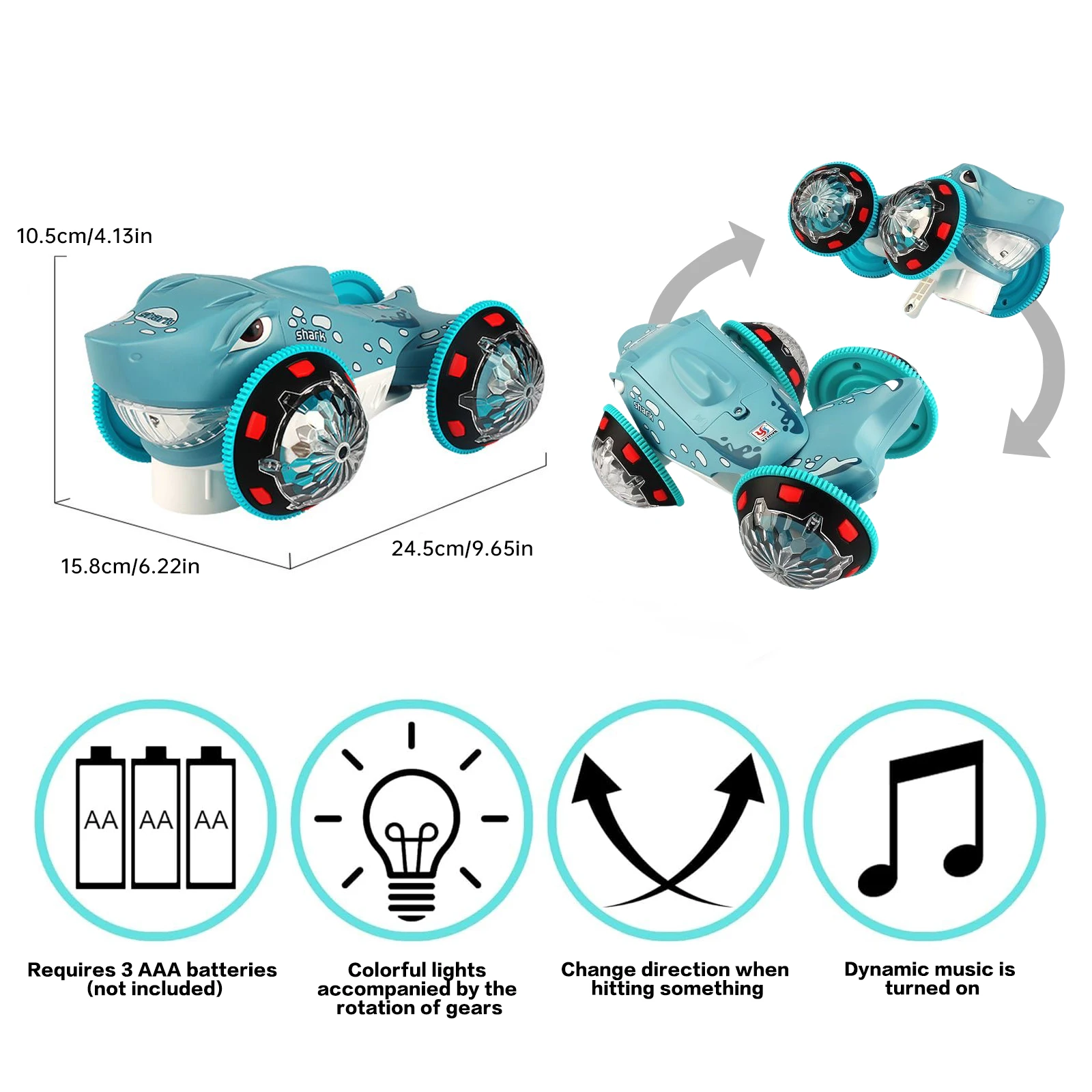 ของเล่นรถยนต์ฉลามเดินได้ไฟฟ้าอเนกประสงค์ พร้อมเอฟเฟกต์พิเศษสุดเท่ เสียงและแสงสีสันสดใส ของขวัญวันหยุดสำหรับเด็ก