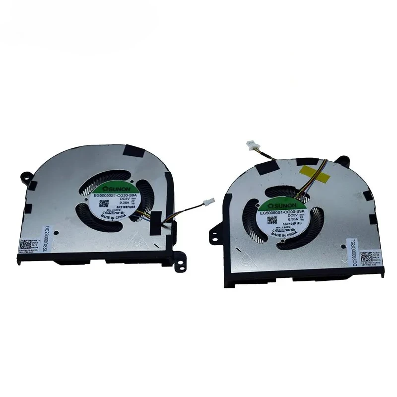 Replacement CPU + GPU Cooling Fan for Dell XPS 15 9500 9510 Precision 5550 DC5V 0.38A Series 009RK6 09RK6 0DJH35