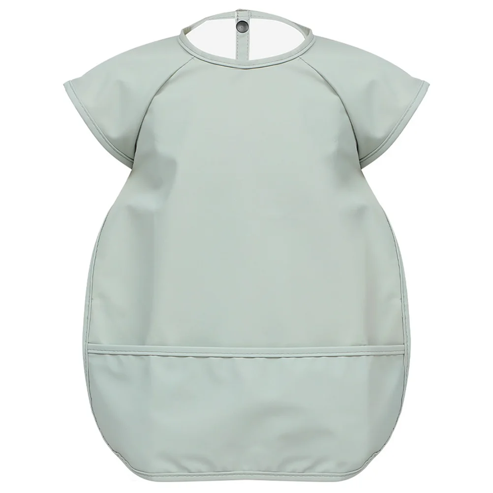 

Водонепроницаемый детский нагрудник без рукавов из мягкого искусственного материала, фартук для кормления младенцев, карман для малышей, мальчиков и девочек, детская домашняя школьная еда