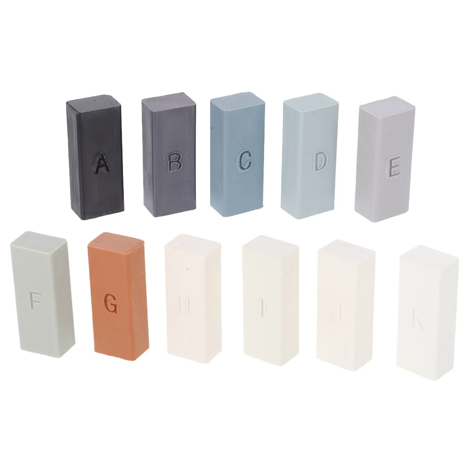Kit de réparation de sols 11 pièces : Blocs de cire plastique pour réparation des rayures, imperméables, pour revêtements de sol en bois, LVT, WPC, bureau, maison, parquet.