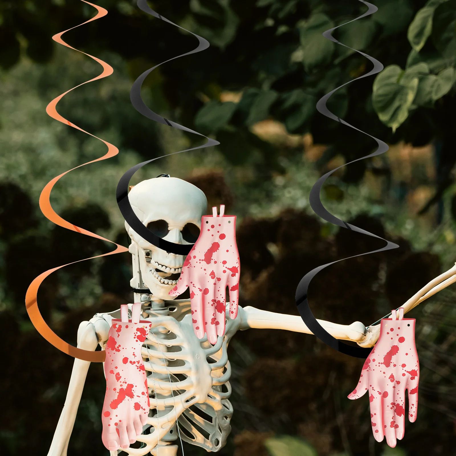 

8 Pcs Halloween Spiral Hanging Decorations Paper Swirls Ceiling Party Streamers Indoor OutdoorHaunted House Window Display