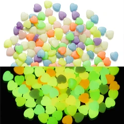 50Pcs/Lot Luminous Heart Beads Star Shape Acrylic Beads Loose Spacer Beads for DIY Bracelet Necklace Jewelry Making Supplies