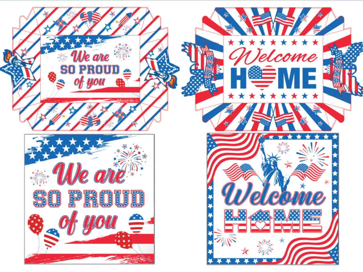 50pcs Patriotic Party Food Serving Kit 4Th Of July American Flag Disposable Tableware Plates Independence Day Party Supplies