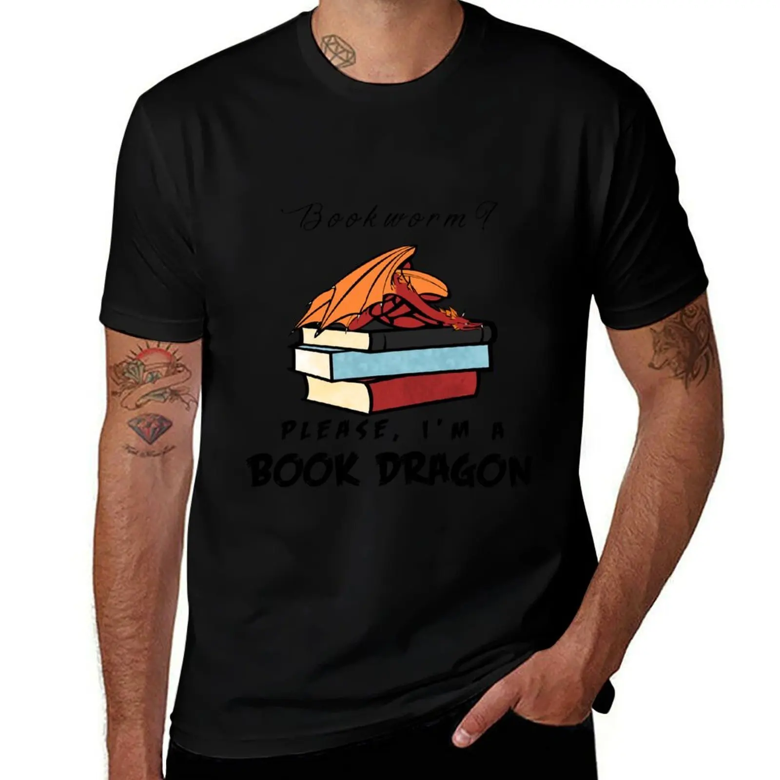 Bookworm? Please, I'm a book dragon. T-Shirt mens graphic t shirts T-Shirt