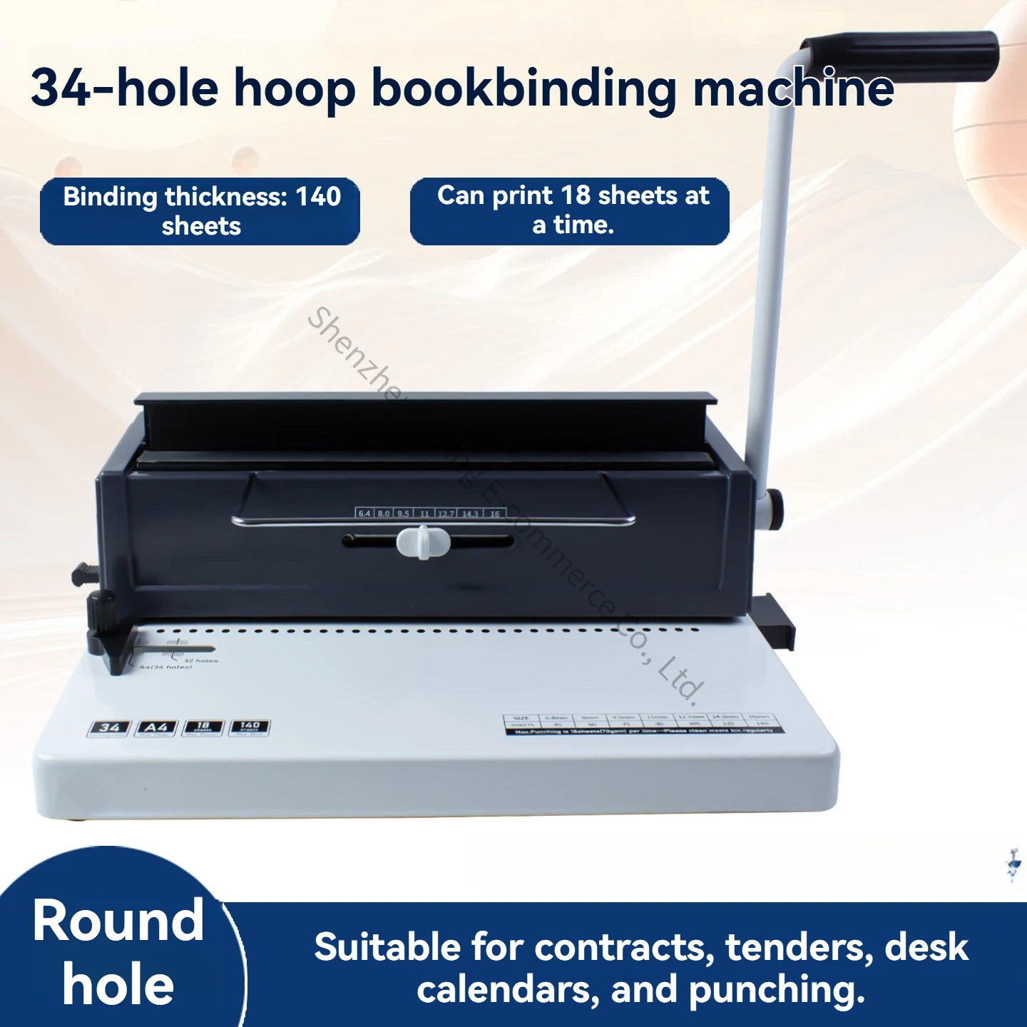 Electric Hole Binding Machine Iron Ring Manual 2:1 Small Punching A4 YO Double Coil Holebinding 34 Square Loose-leaf Calendar
