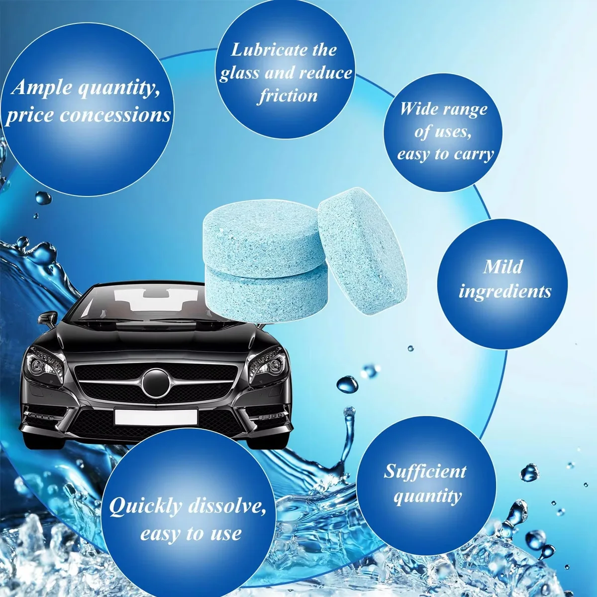 Windshield Cleaning Sheet, Car Cleaning Effervescent Sheet Windshield Washer Concentrate Sheet, Suitable For Car Kitchen Windows image 4