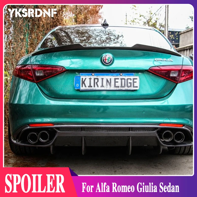 

Для Alfa Romeo Giulia спойлер 2015-2019 из углеродного волокна задний спойлер на крыло, крышу багажник крышка багажника автомобильный Стайлинг