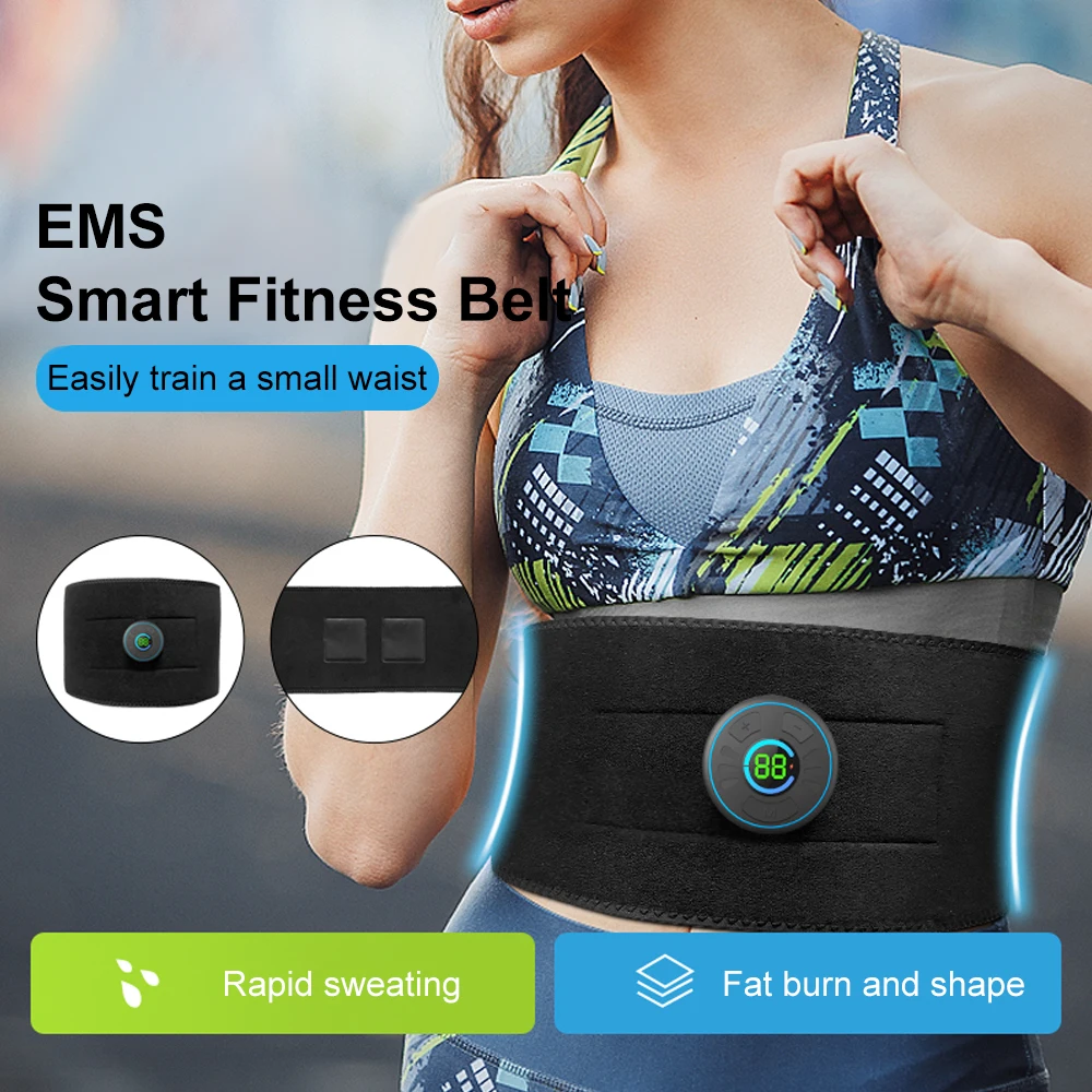 

EMS Electric Abdominal Body Slimming Belt Waist Band Smart Abdomen Muscle Stimulator Abs Trainer Fitness Lose Weight Fat Burn