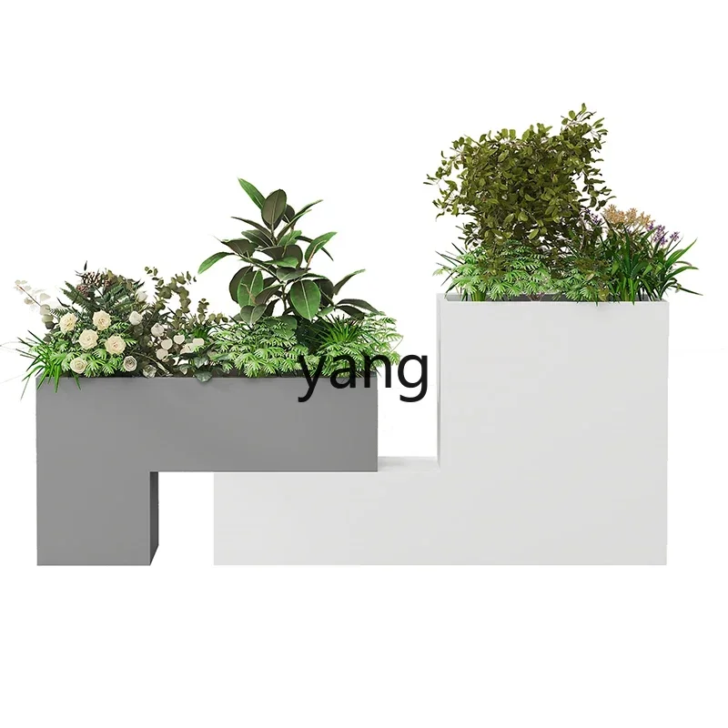 Lmm1 outdoor flower box combination partition flower pot floor rectangular flower slot courtyard fence