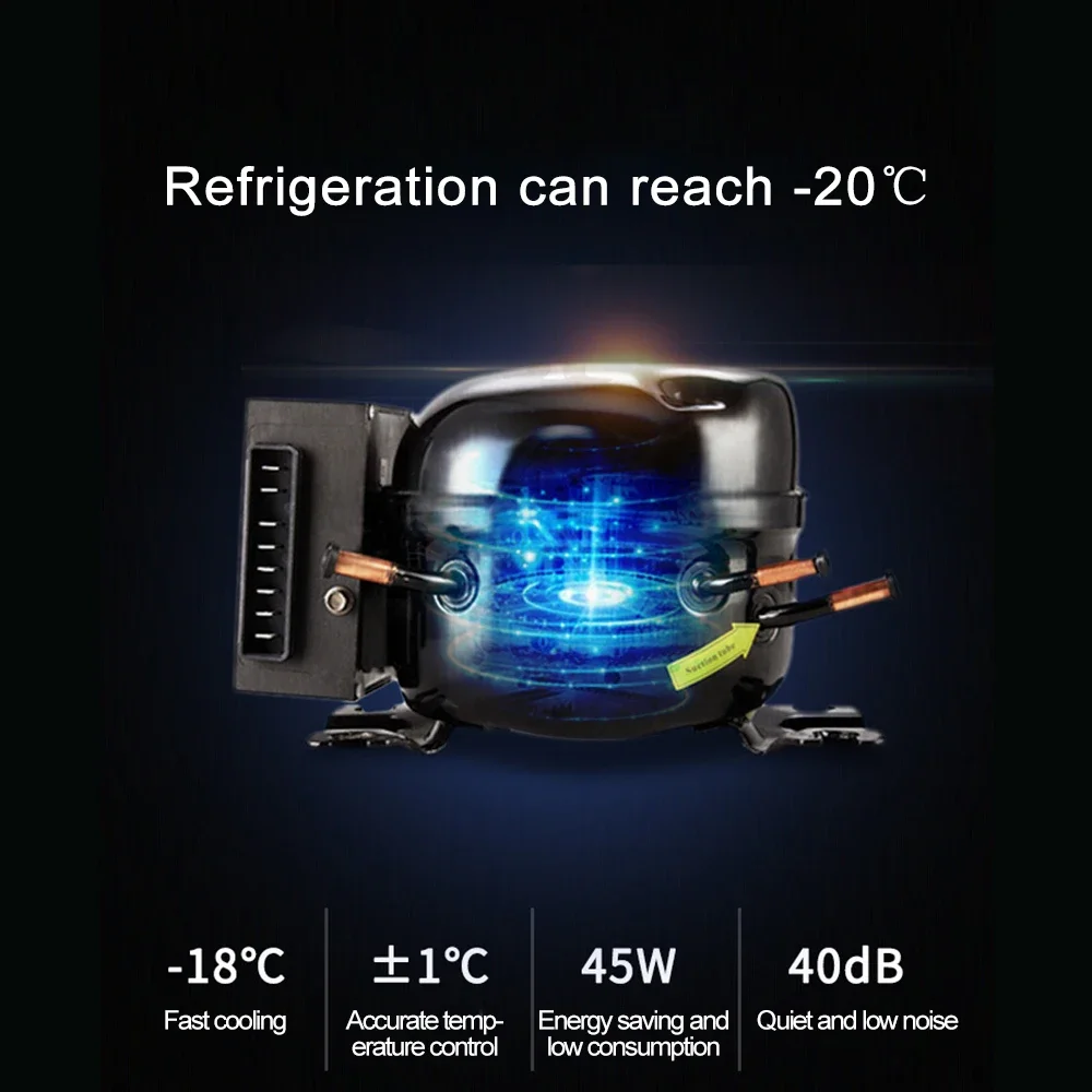 12V/24V Portable Car Mini Fridge, 15L/20L Compact Freezer with Compressor for Travel, Camping & Outdoor Activities