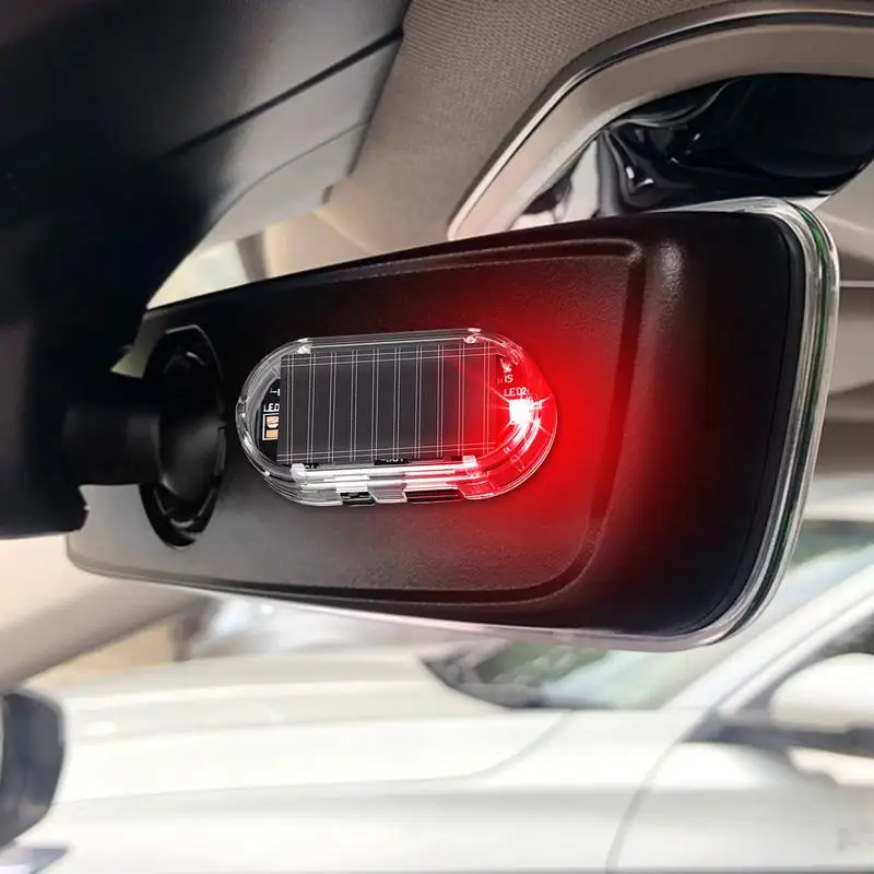 Solar Powered Car Fake Security Light Blue/Red Flashing Simulated Dummys Alarm Wireless Warning Anti-Theft Caution Lamp Strobe