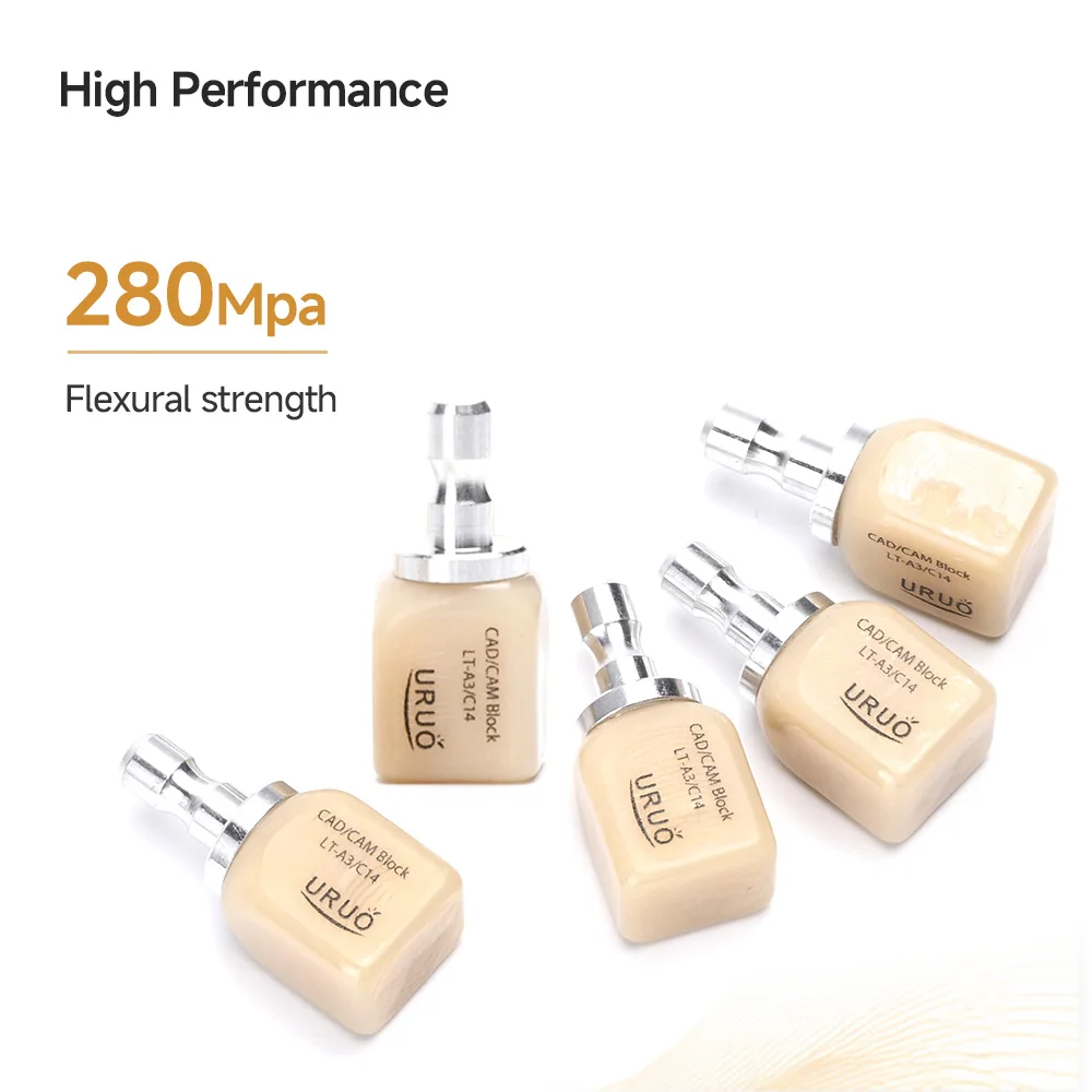 20/40PCS Dental Lithium Disilicate C14 Without Sintering Glass Ceramic Blocks HT/LT for CAD CAM Chairside Restoration Materials
