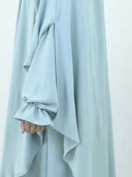 Eid femmes musulman prière vêtement Khimar robe longue 2 pièces ensemble foulard Jilbab Abaya Ramadan robes Largos robes de soirée arabe 5