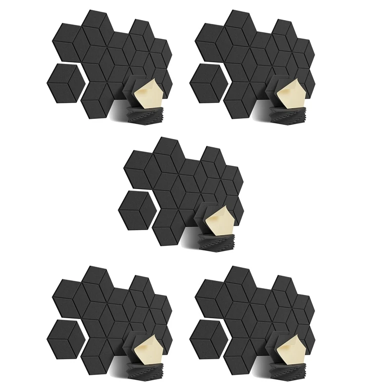 60 PACK Acoustic Foam,Self-Adhesive Sound Proof Panels,For Sound Insulation &Acoustic Treatment(Black)