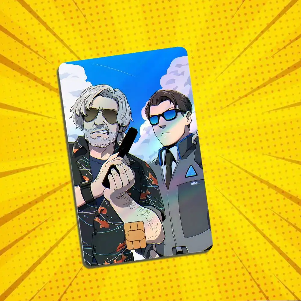 DBH game Hank Anderson Detroit Card Skin Stickers For Bank Card Bus Metro Card Sticker Holographic Laser Credit Debit Stickers