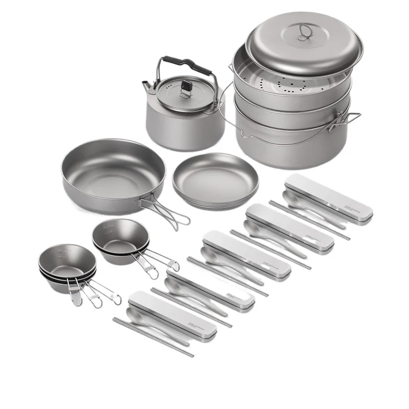 Outdoor pot set Travel picnic equipment Supplies integrated storage Portable pot set Kettle
