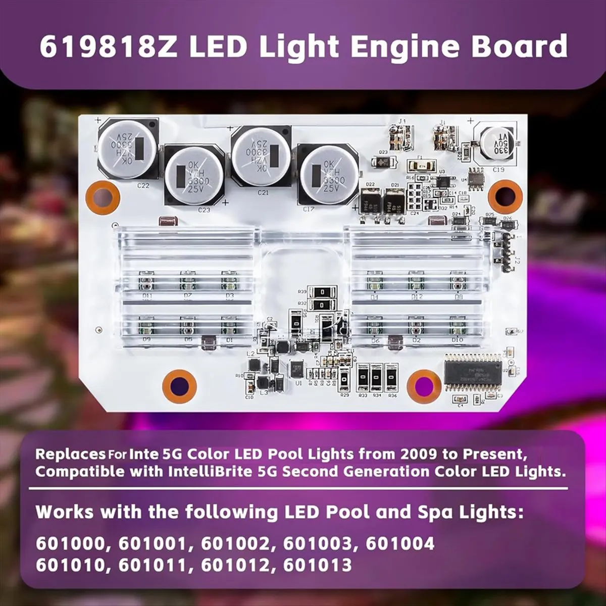 619818Z LED Light Engine Board Kit for IntelliBrite 5G Color Pool Lights 601000 601001 601002 601003 601004
