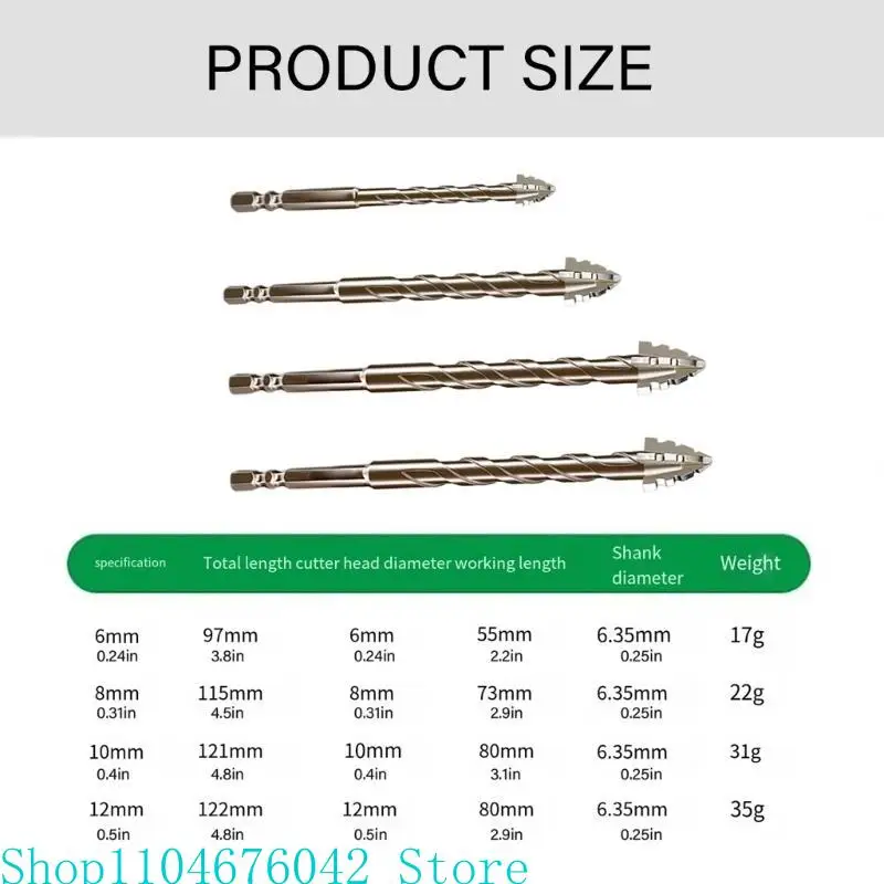 5ASD 4PCS/SET คุณภาพสี่บิตสว่านเยื่อหุ้มปอดแบบหยักสำหรับงานไม้มืออาชีพและโครงการ DIY มัลติฟังก์ชั่น