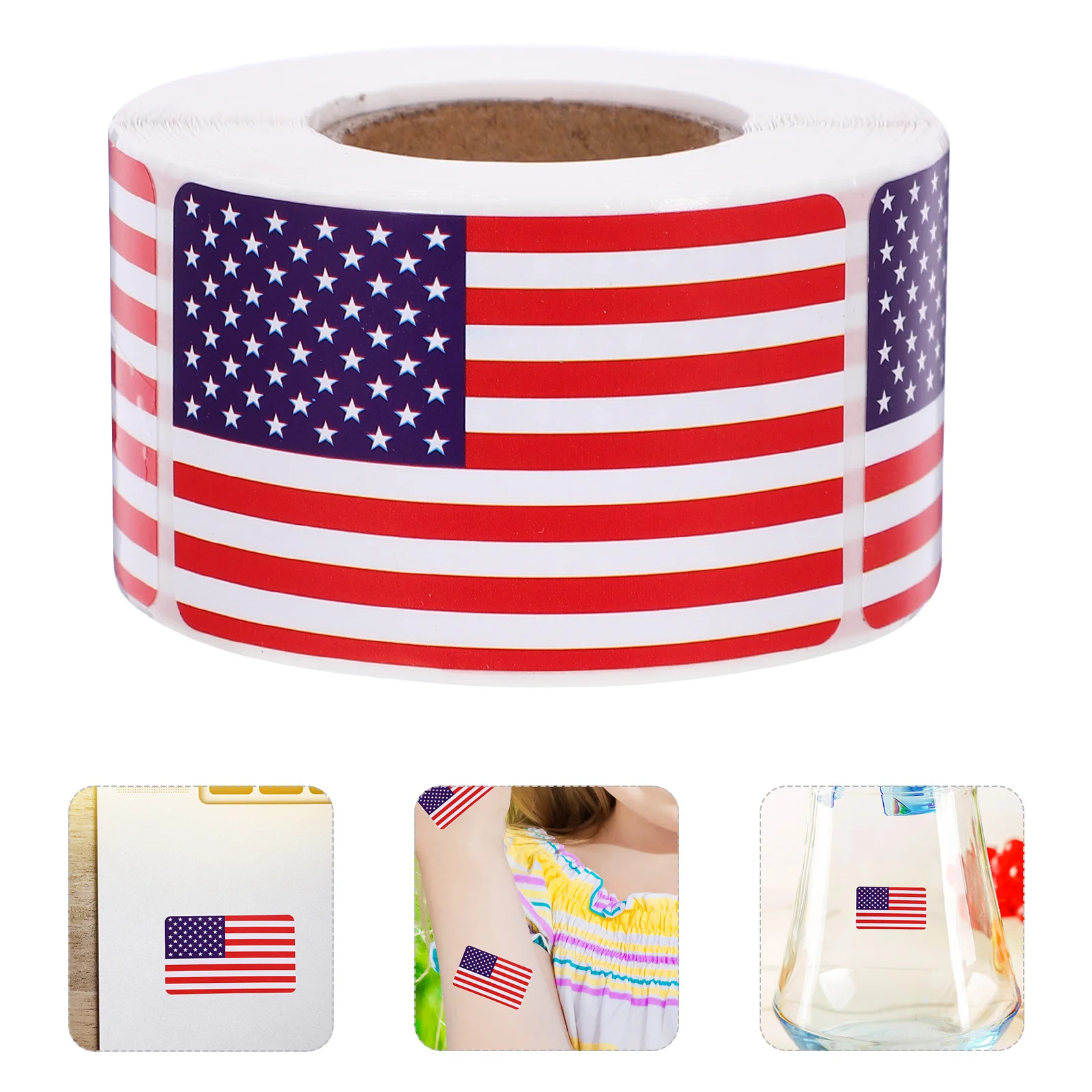 

Flag Stickers for Water Bottles American Traditional Journal Decorative Aesthetic Independence Day Child