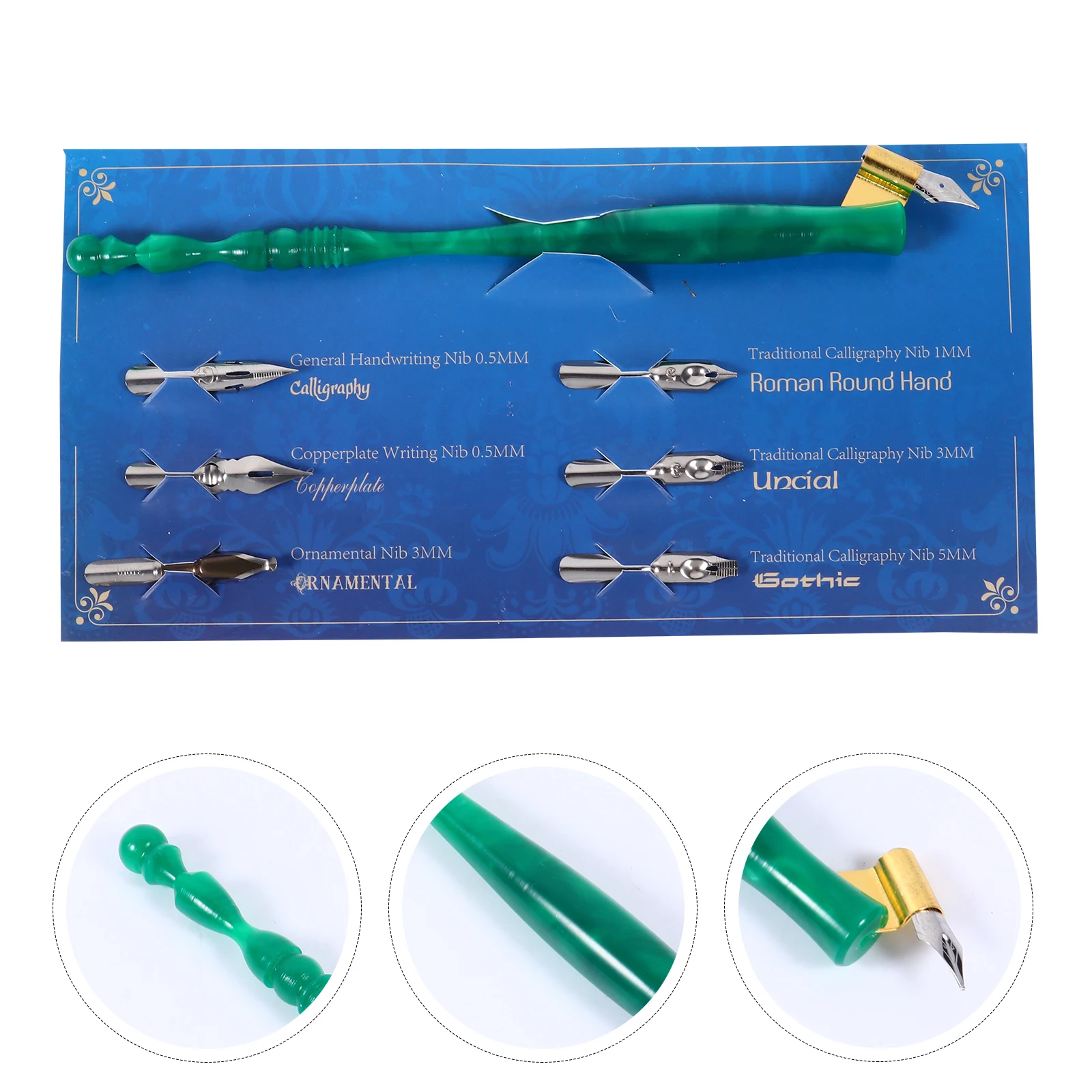 1 set Dip Pen Set 6 Nibs Wood Handle Calligraphy Pen Smooth Writing Wear-Resistant Lightweight Design Gift For Beginners