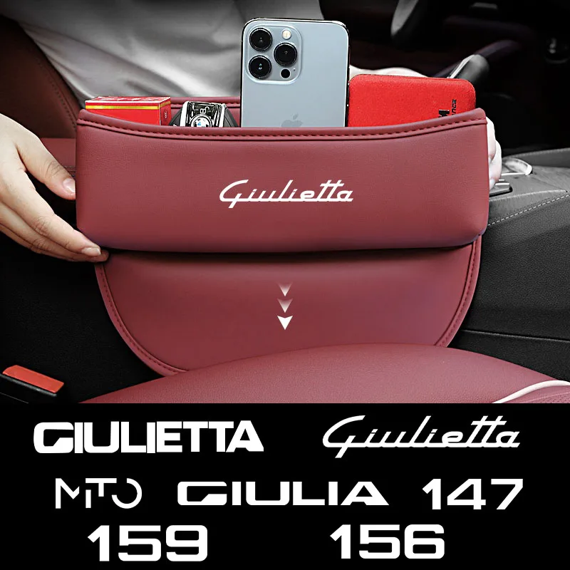 

Multifunction Car Seat Gap Organizer Seat Crevice Slot Storage Box for Alfa Romeo Giulia STELVIO Giulietta 156 159 147 Mito Tona