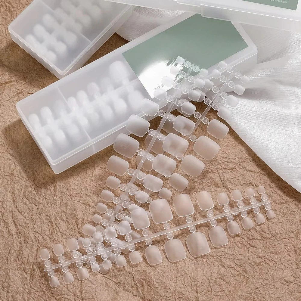 High-Quality French Pedicure Artificial Toe Nails Toe Nail Art Tips French Fake Toenails