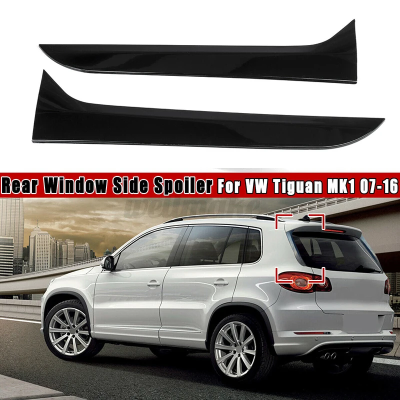 2pcs Set Rear Window Side Spoiler Canard Splitter Trim Replacement fit for VW Tiguan MK1 2007-2016 2015 2014 2013 2012 2011 2010