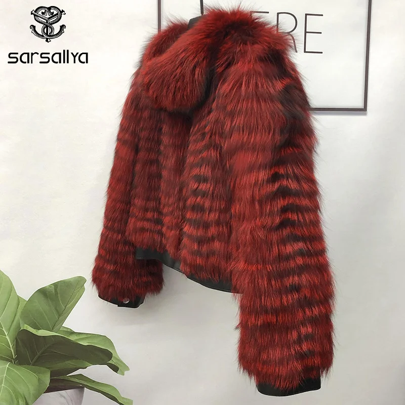 Coat Winter Real Silver Fur Jackets For Women 2021 Short Leather Jackets Clothes With Luxury Real Fur Collar Warm Woman Clothes