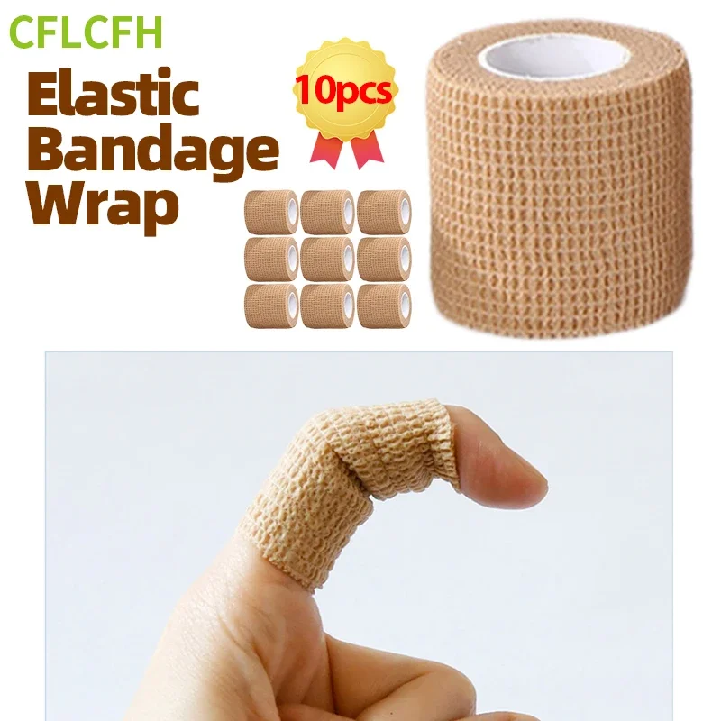 10 rolek 10 cm * 4,5 m sportowy bandaż elastyczny taśma do owijania włóknina skóra kolorowy bandaż samoprzylepny do użytku sportowego i codziennego