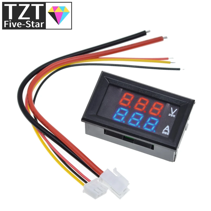 TZT DC 0-100V 10A Digital Voltmeter Ammeter Dual Display Voltage Detector Current Meter Panel Amp Volt Gauge 0.28\